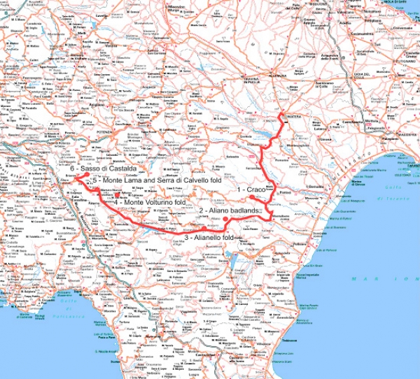 Geological cross-section through the Southern Appennine